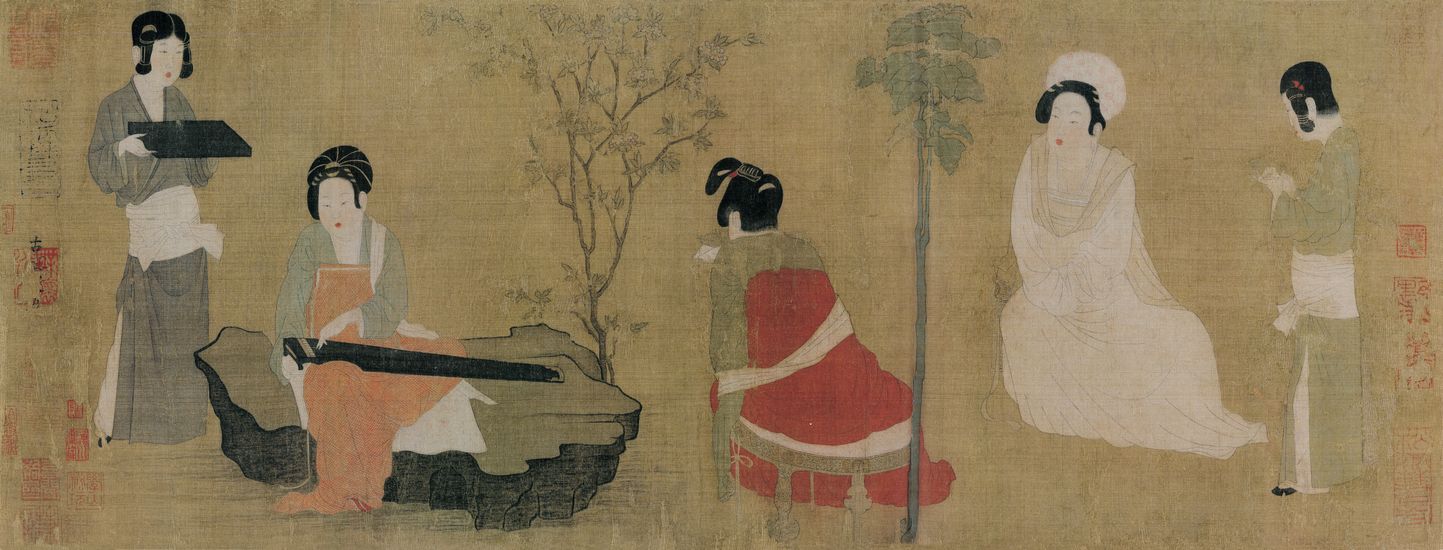 仿周昉宫妓调琴图缩略图