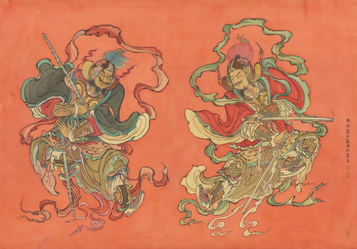 尉迟敬德 秦琼 两尊门神缩略图