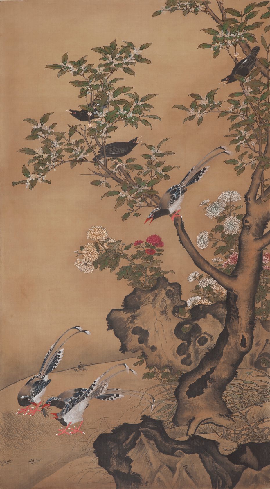 桂菊山禽图，临明吕纪缩略图