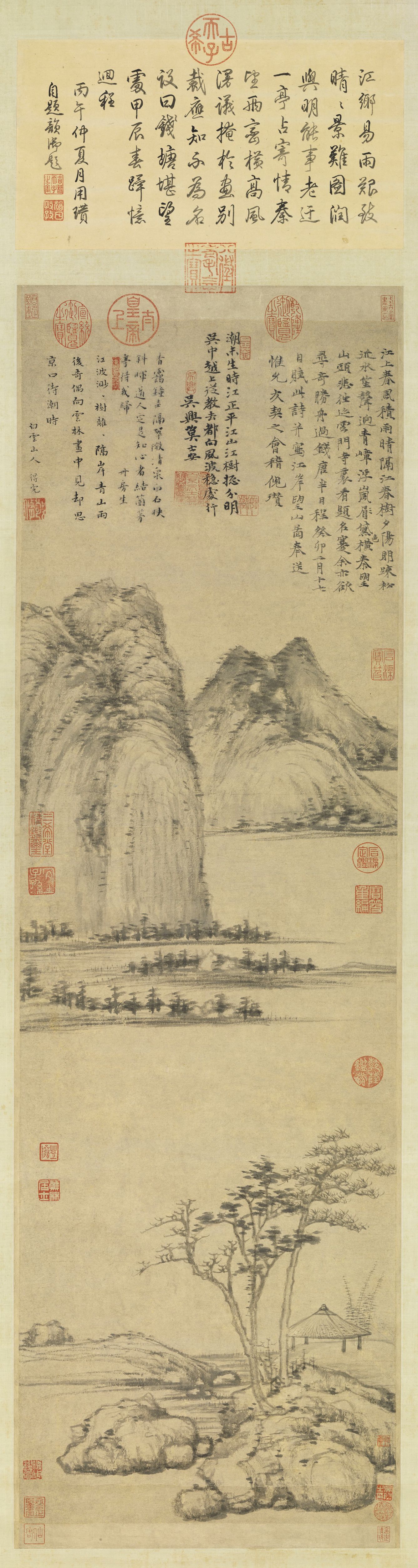 江岸望山图预览图