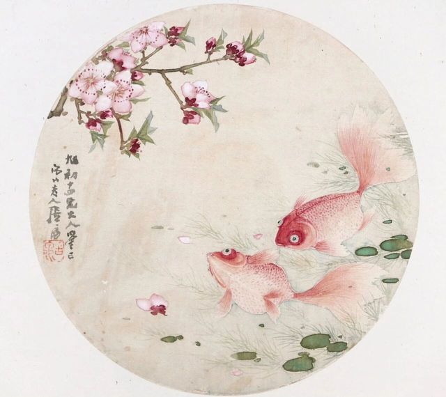 桃花金鱼图缩略图