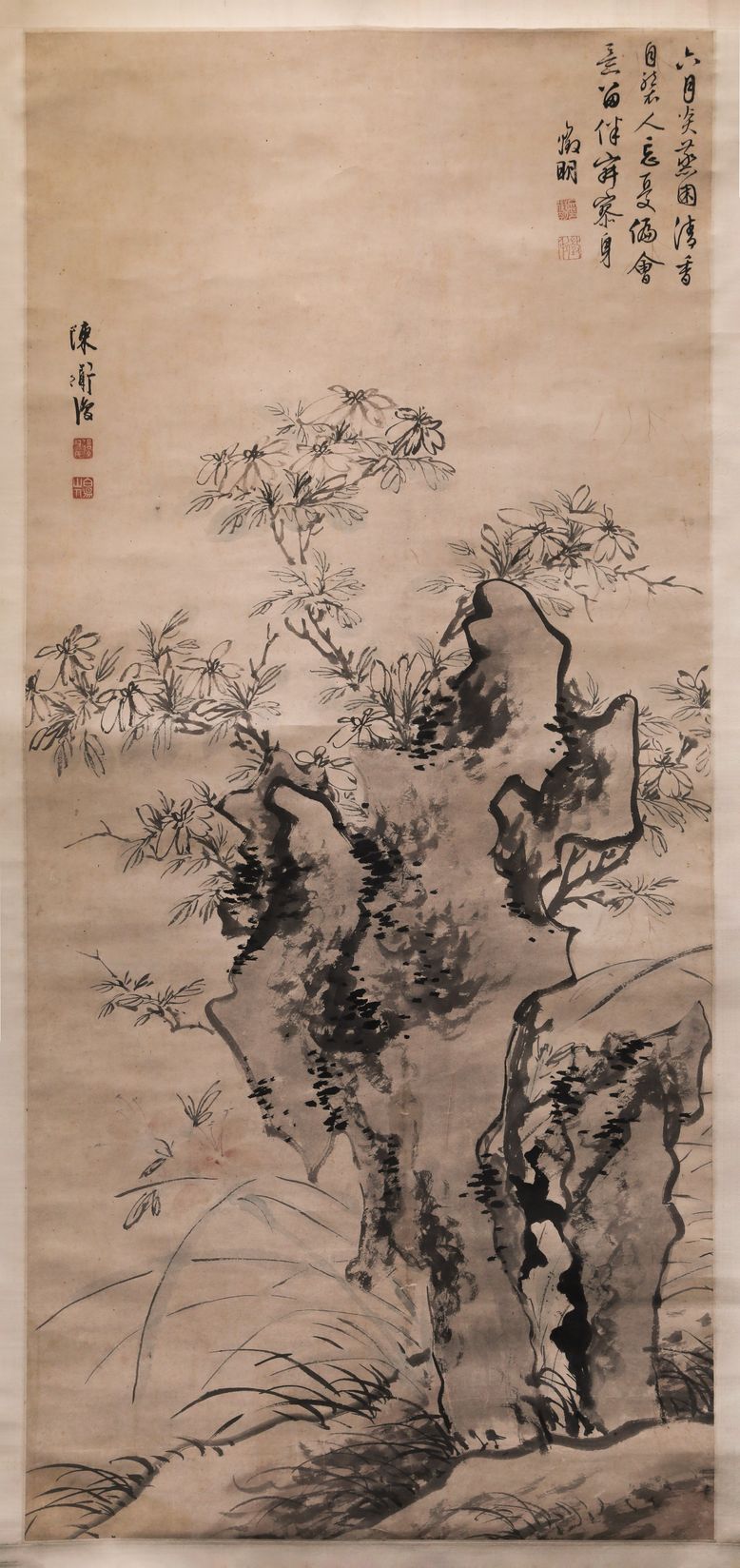 萱茂栀香图轴预览图