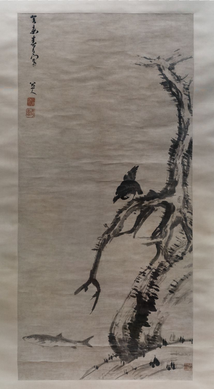 枯槎鱼鸟图轴预览图