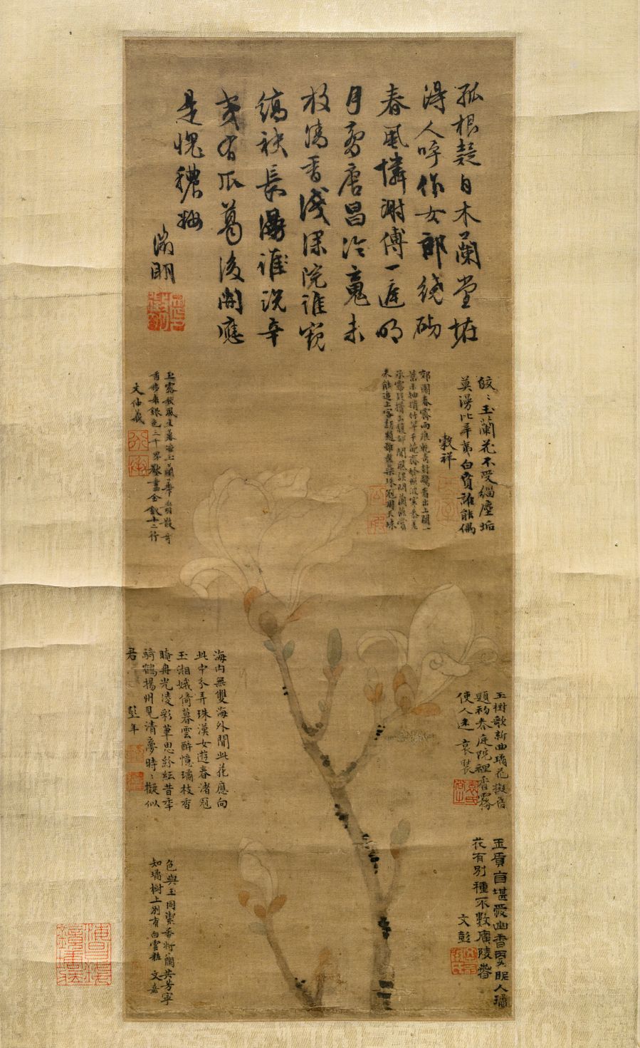 玉兰小景图轴预览图