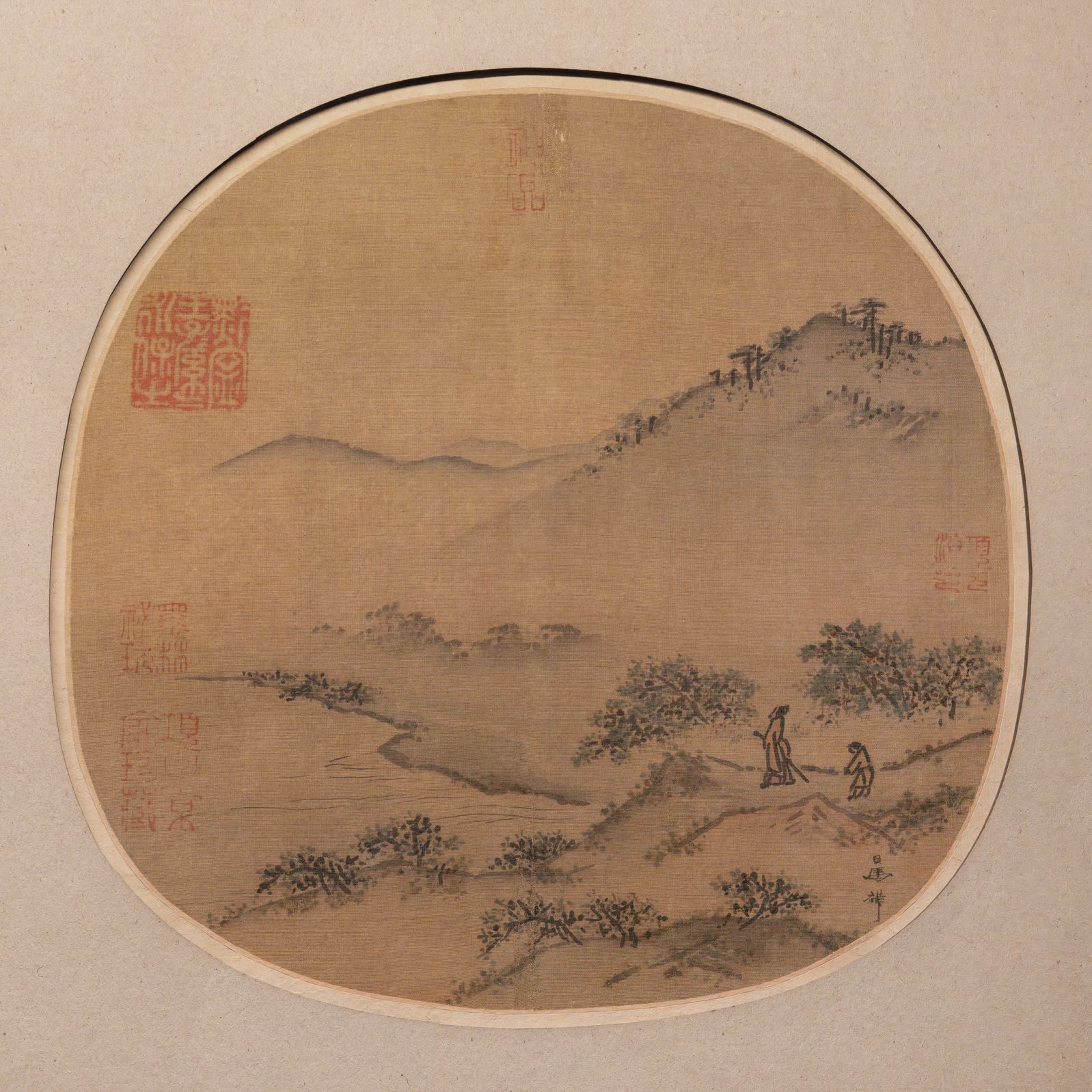 郊原曳杖图扇页缩略图