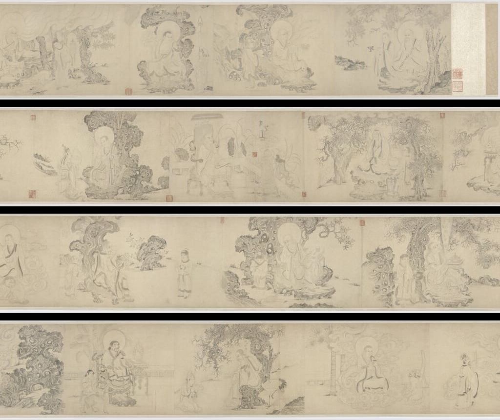 仿赵孟頫十六罗汉图预览图