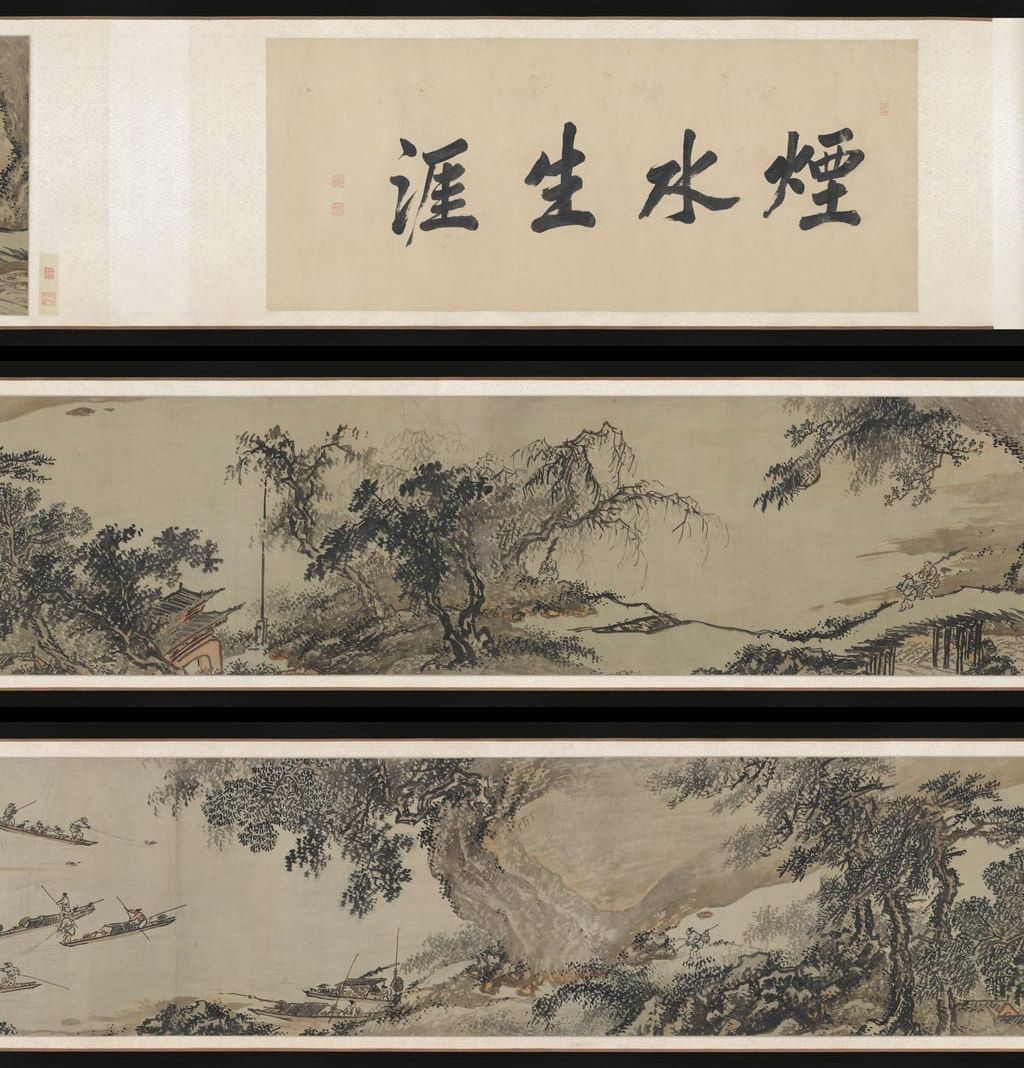 秋江渔艇图预览图