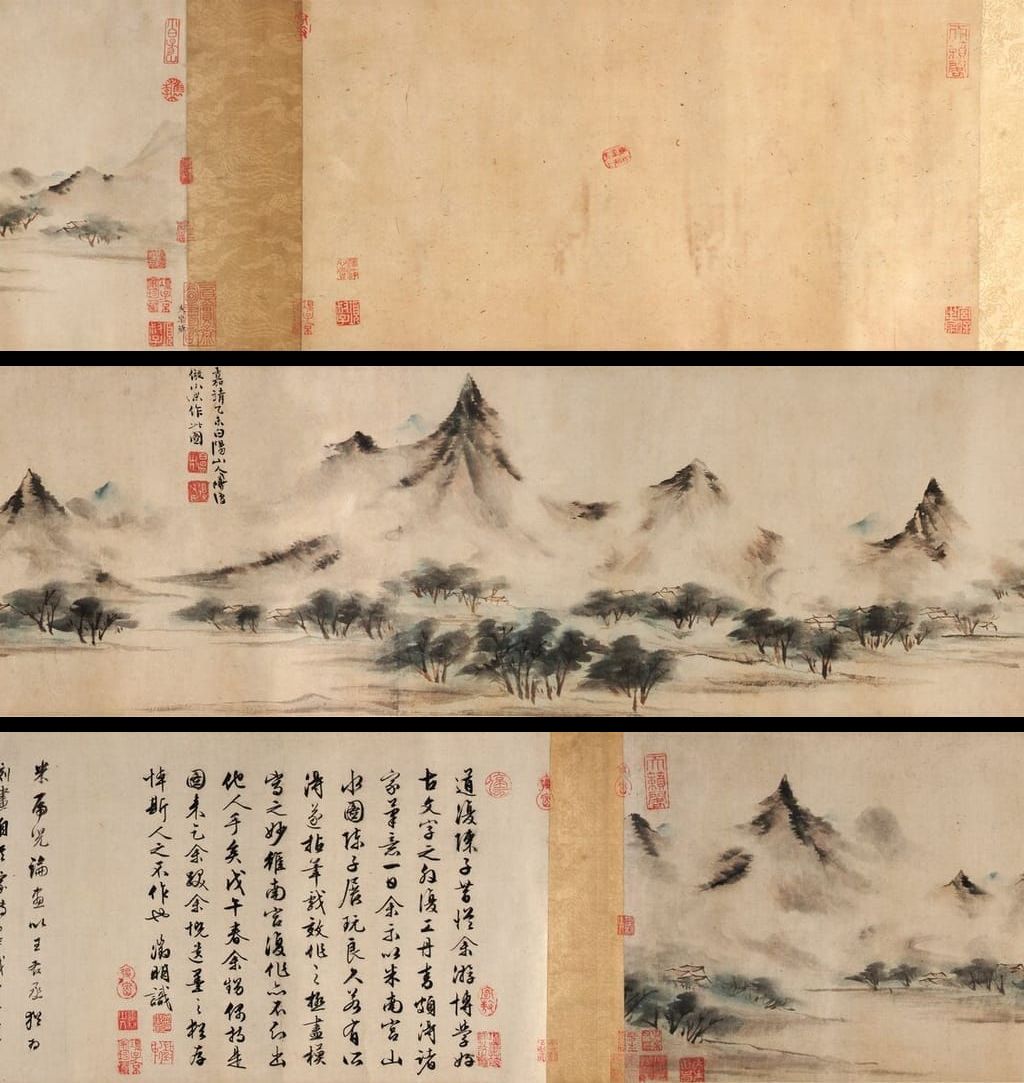 仿米友仁云山图预览图