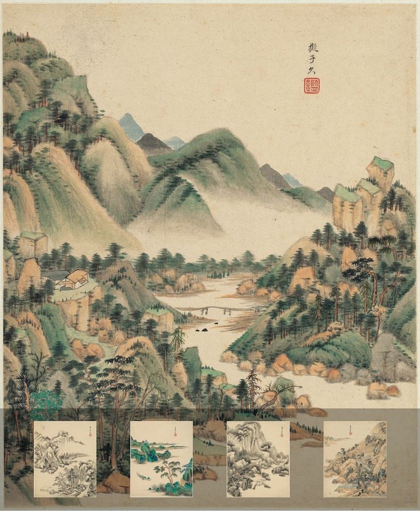 仿古山水八开预览图