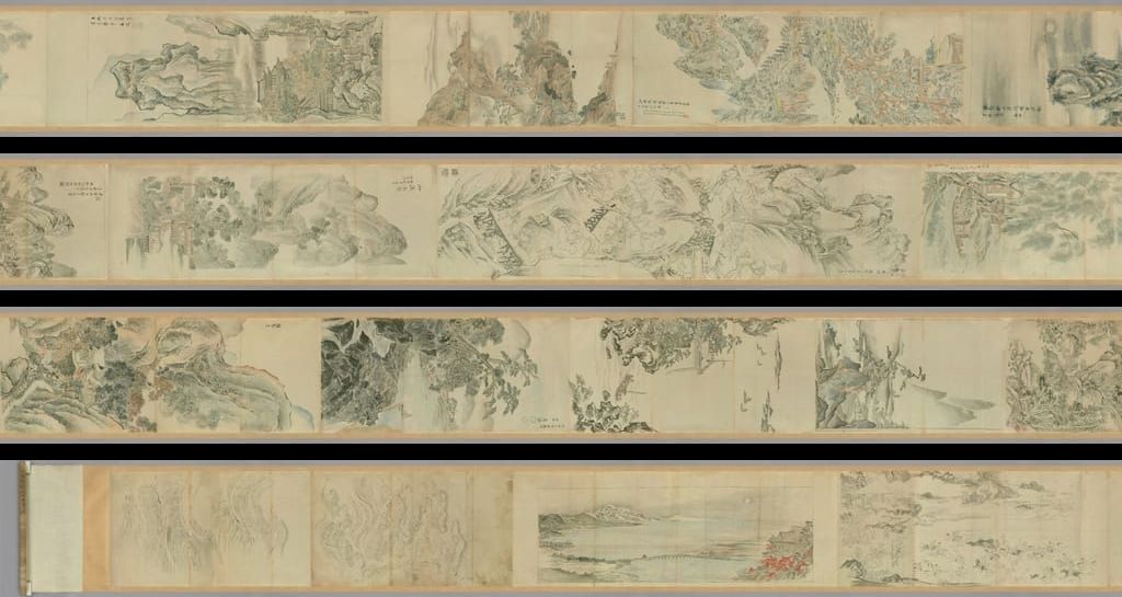 明清古画动物山水粉本图卷-2预览图