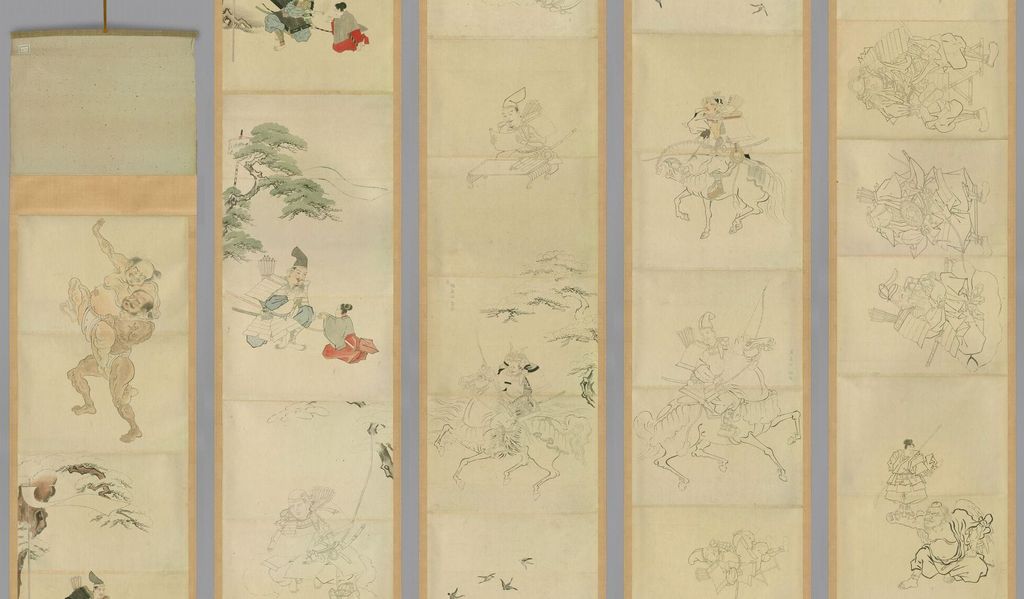 仿古人物山水粉本-2（狩野家图卷）预览图