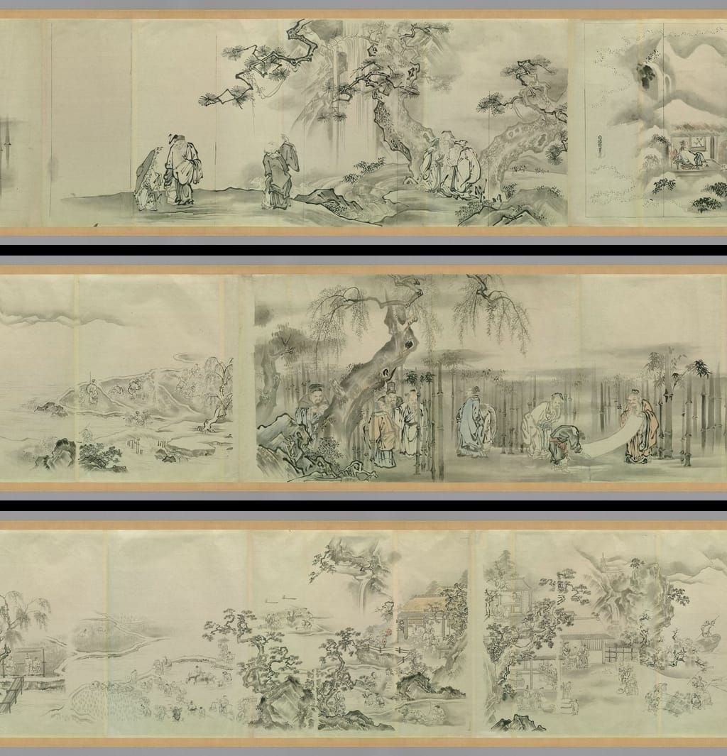 明清仿古粉本-12- 胜白 屏风缩图山水卷预览图