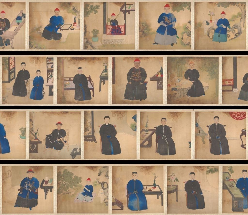 清人肖像图册绢本19帧预览图