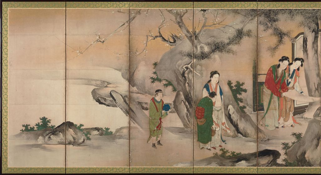 安土桃山时代 琴棋书画图屏风第二屏缩略图