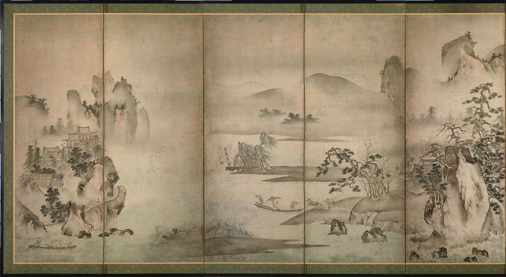 室町时代 四季山水图屏风-二屏缩略图