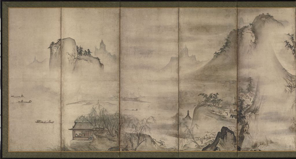 四季山水图屏风第一屏预览图