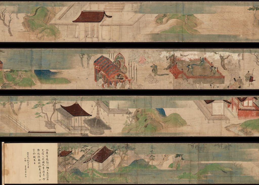 镰仓时代 天狗草纸画卷-东寺醍醐寺卷预览图