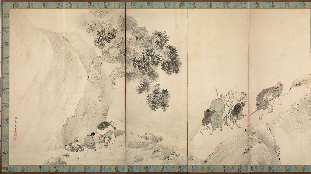 江户时代 山野行乐图屏风-一屏缩略图