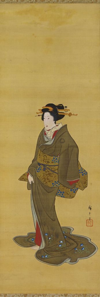工笔人物艺妓图轴缩略图