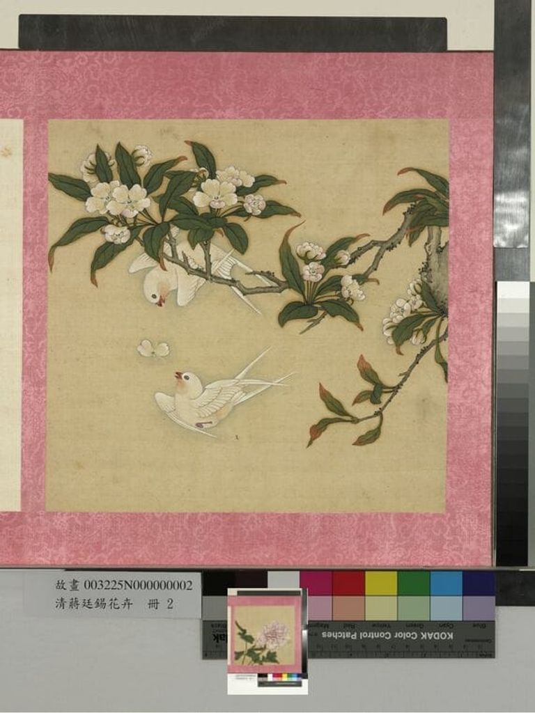 花卉册 桃花双燕预览图