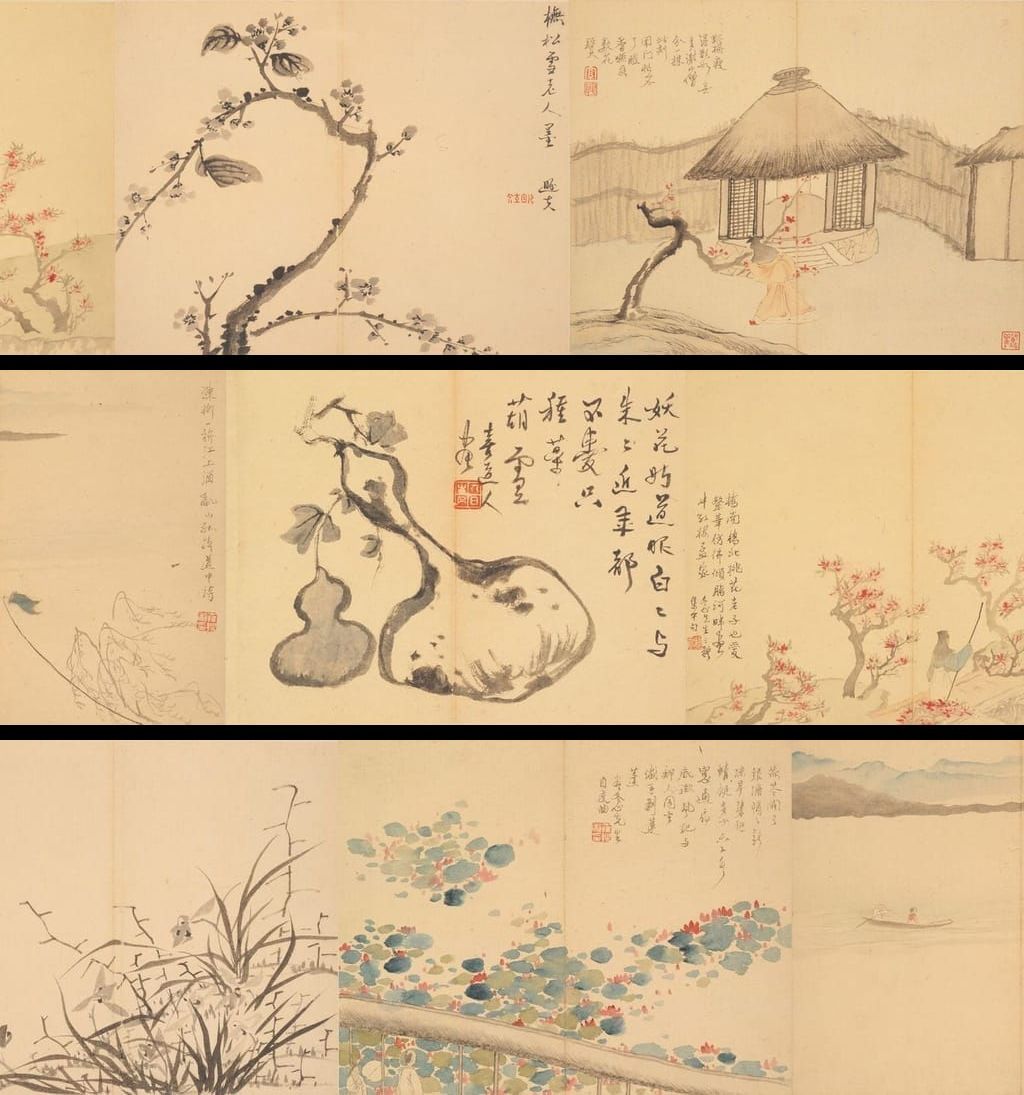 山水花卉册十开预览图