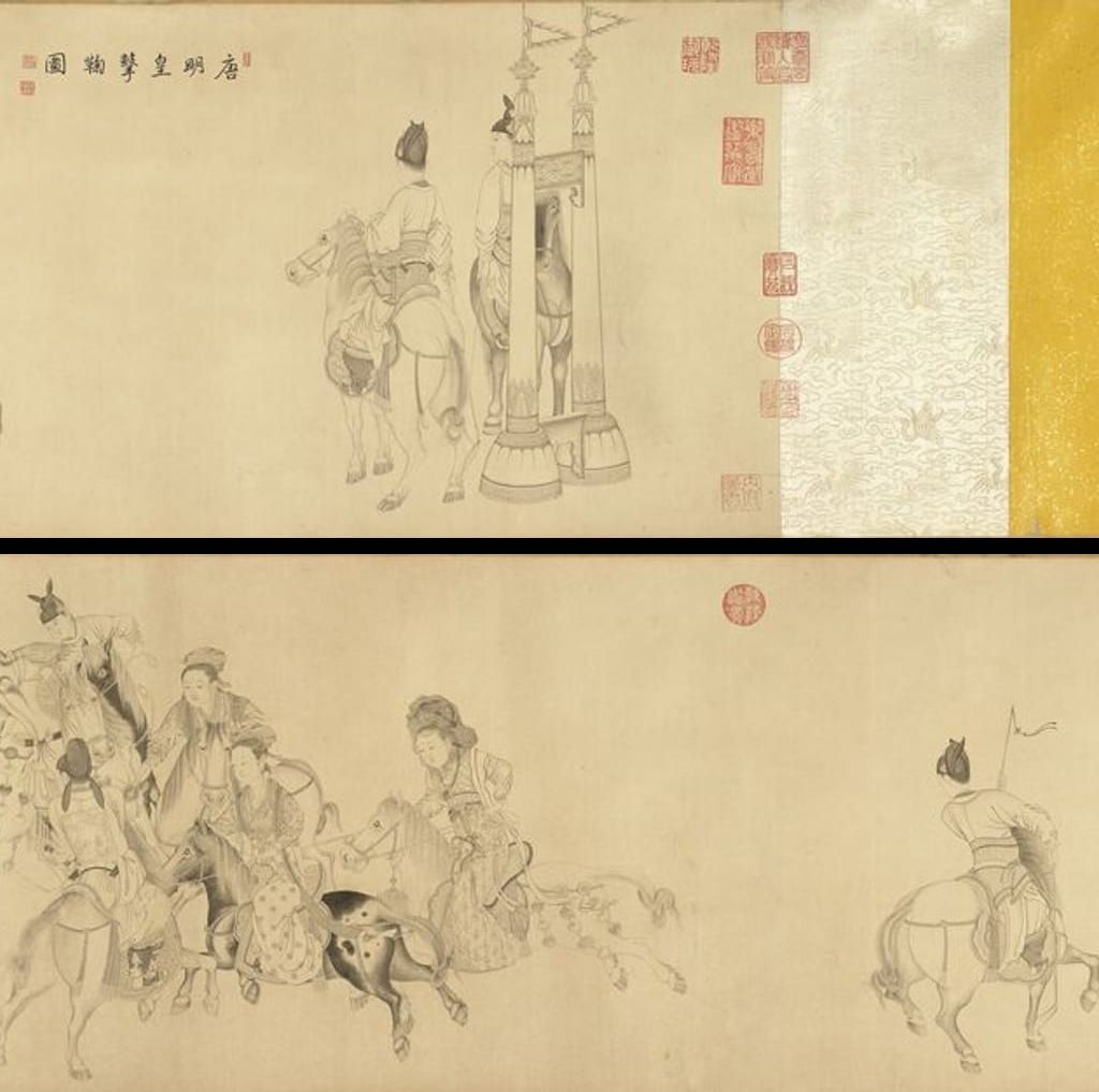 仿李公麟明皇击球图预览图
