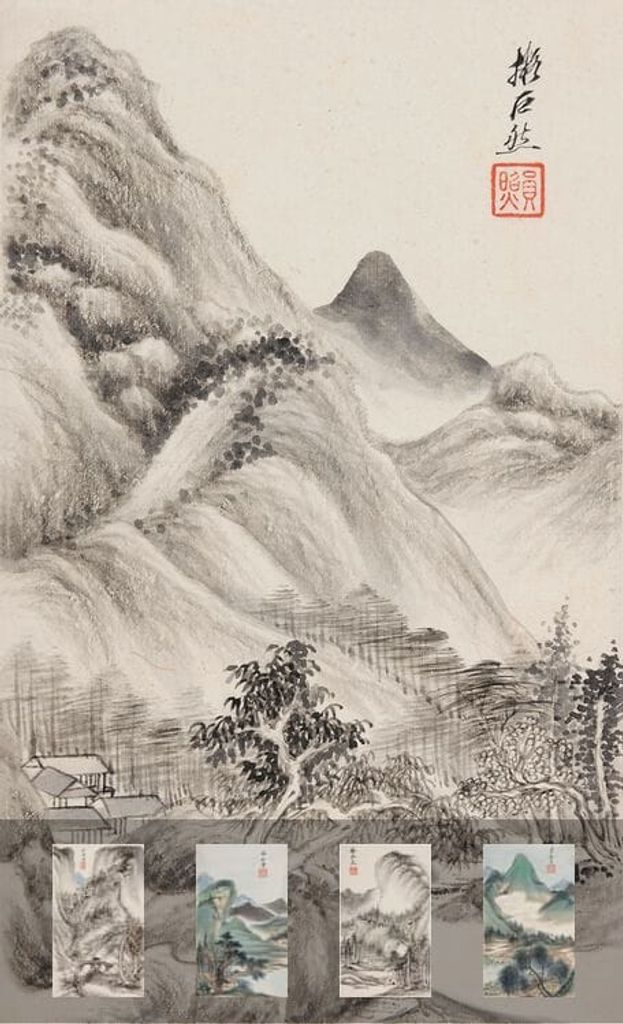 仿古山水册页预览图