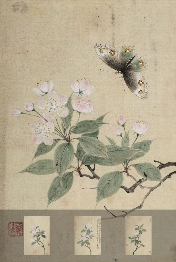 海棠花小品四帧预览图
