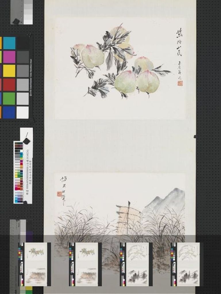山水花卉四屏图预览图