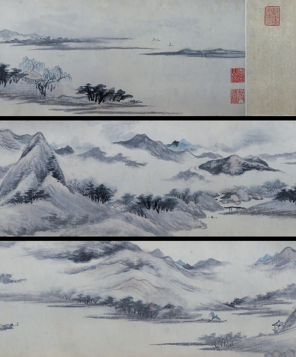 拟米元晖云山烟树图预览图
