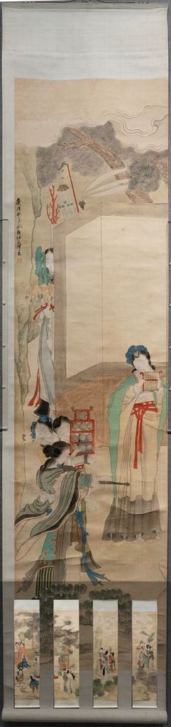 瑶池祝寿图六条屏预览图