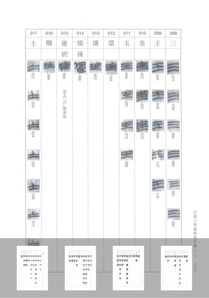 安大简字表预览图