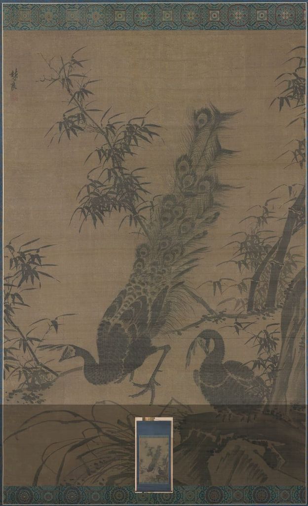 孔雀竹石图预览图