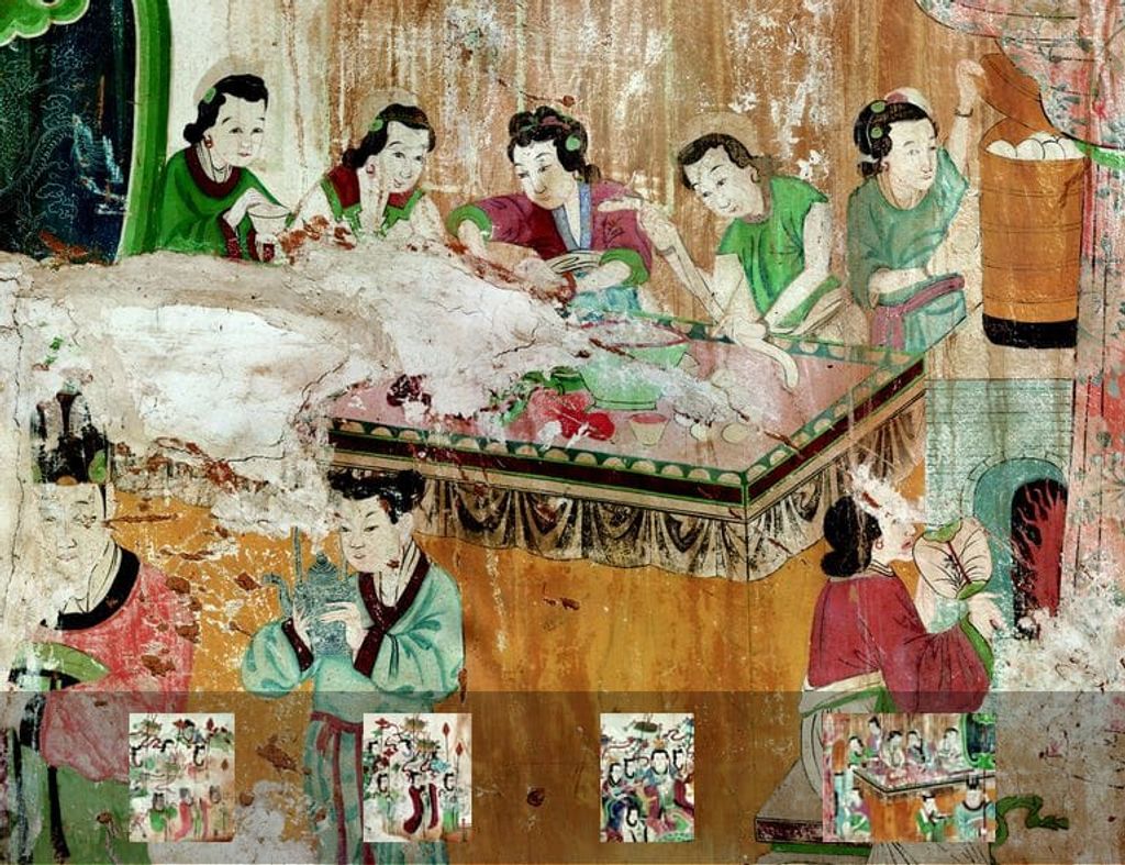 河曲岱岳庙圣母殿壁画预览图