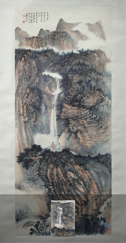 雁荡山观瀑图预览图