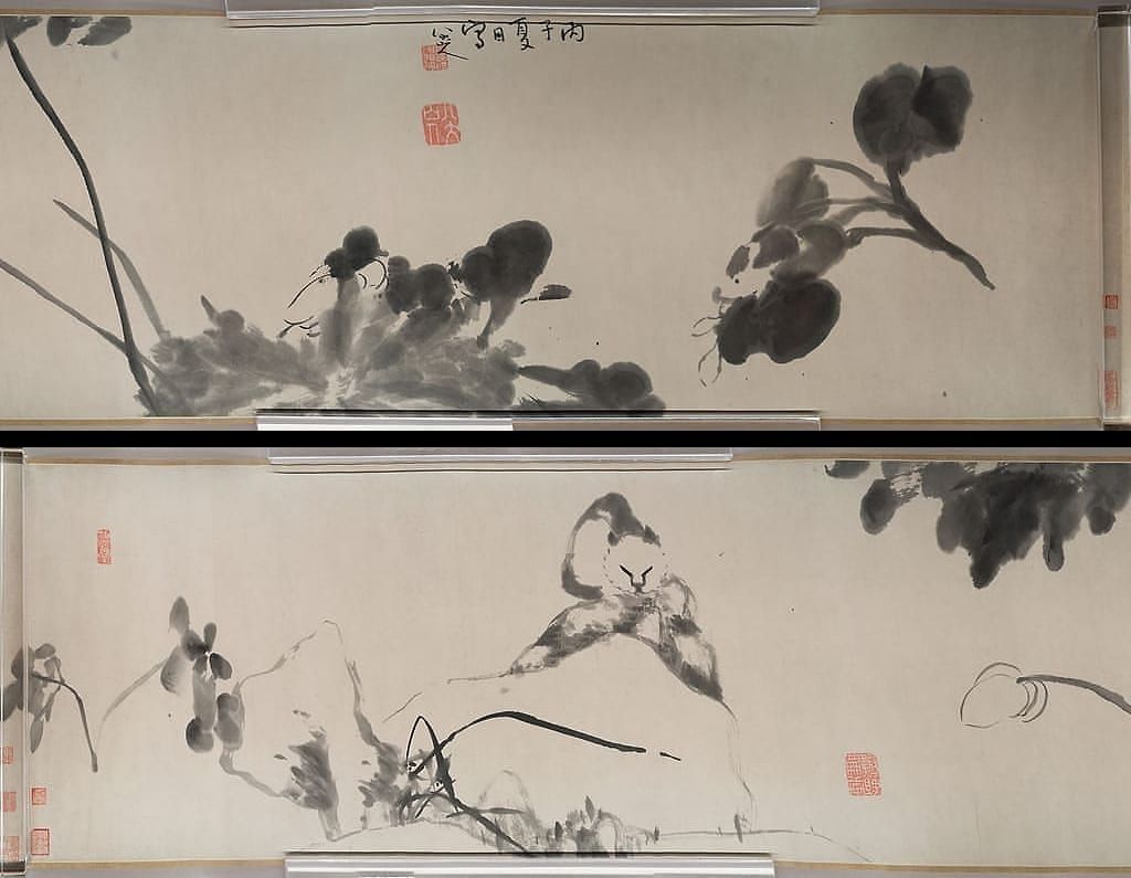 猫石花卉图卷预览图